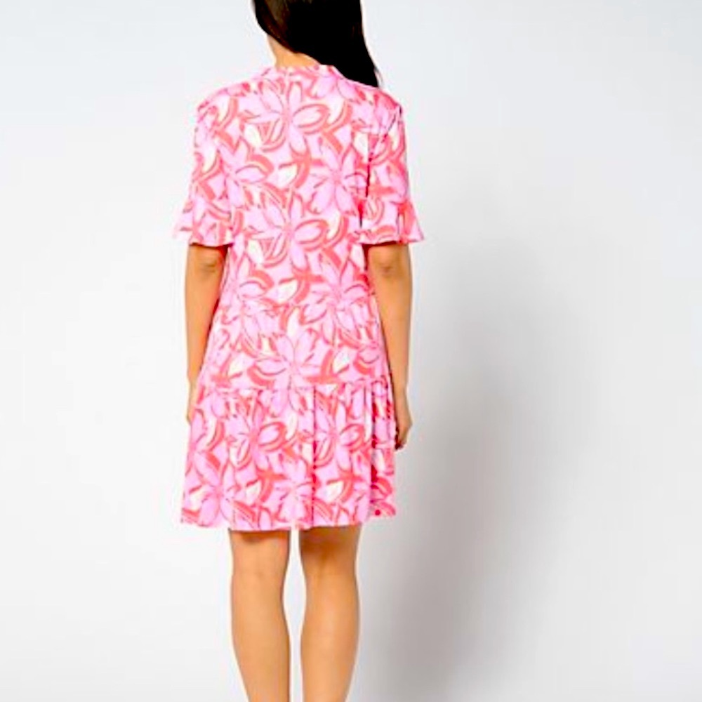 Muk Luks Cloud Knit tiered lounge dress in Pink Floral - Picture 2 of 12